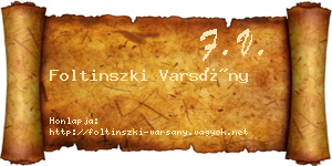Foltinszki Varsány névjegykártya